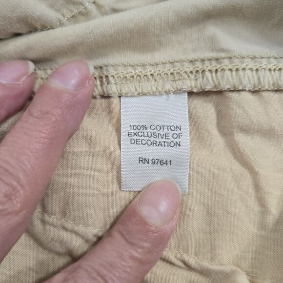 J Jill Tan Genuine Fit Below Waist Cargo Capri Pants Size 4Low Rise Straight Leg - Picture 10 of 12